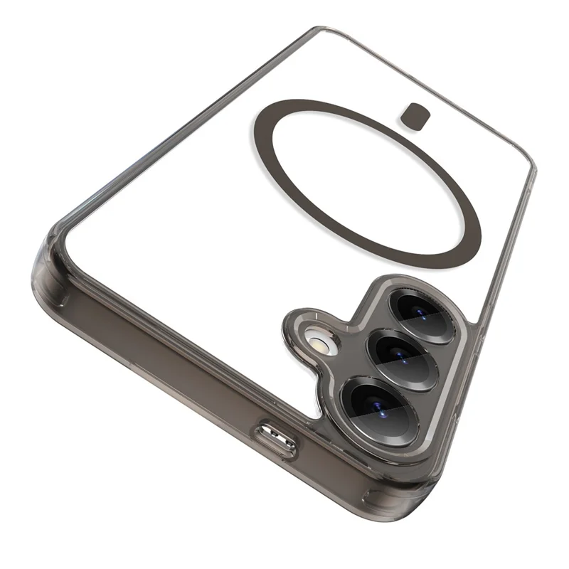 För Samsung Galaxy S25+ Skal Kompatibelt med MagSafe Transparent PC + TPU Chockabsorberande Telefonbakdel - Transparent Svart