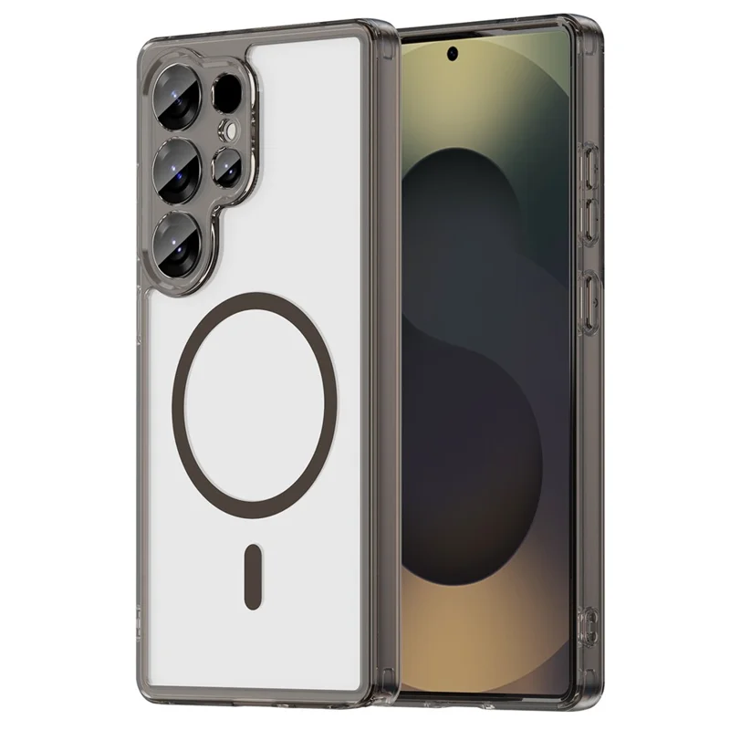 Til Samsung Galaxy S25 Ultra Case Kompatibel med MagSafe Klart PC + TPU Støjsikker Telefon Bagdæksel - Transparent Sort