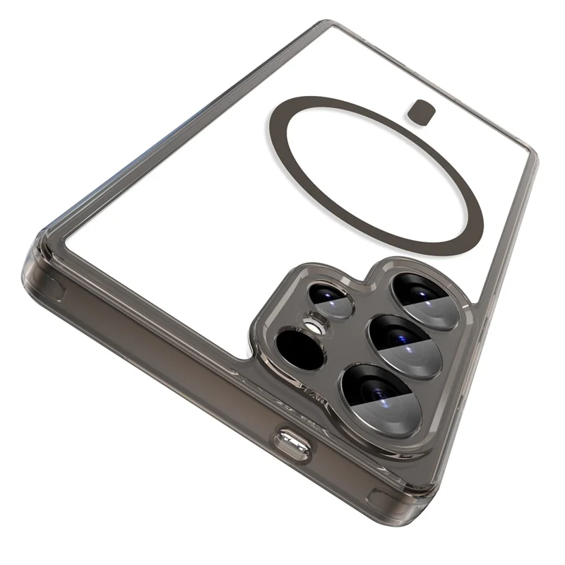 Til Samsung Galaxy S25 Ultra Case Kompatibel med MagSafe Klart PC + TPU Støjsikker Telefon Bagdæksel - Transparent Sort