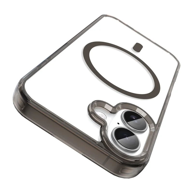 For iPhone 17 Case Compatible with MagSafe Clear PC + TPU Shockproof Phone Back Cover - Transparent Black