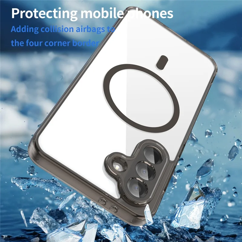 For Samsung Galaxy A36 5G Case Compatible with MagSafe Clear PC + TPU Shockproof Phone Back Cover - Transparent Black