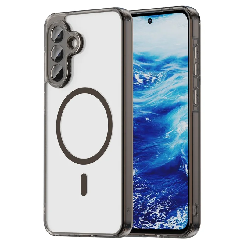 For Samsung Galaxy A56 5G Case Compatible with MagSafe Clear PC + TPU Shockproof Phone Back Cover - Transparent Black