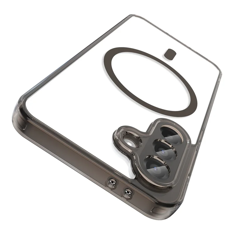 For Samsung Galaxy A56 5G Case Compatible with MagSafe Clear PC + TPU Shockproof Phone Back Cover - Transparent Black