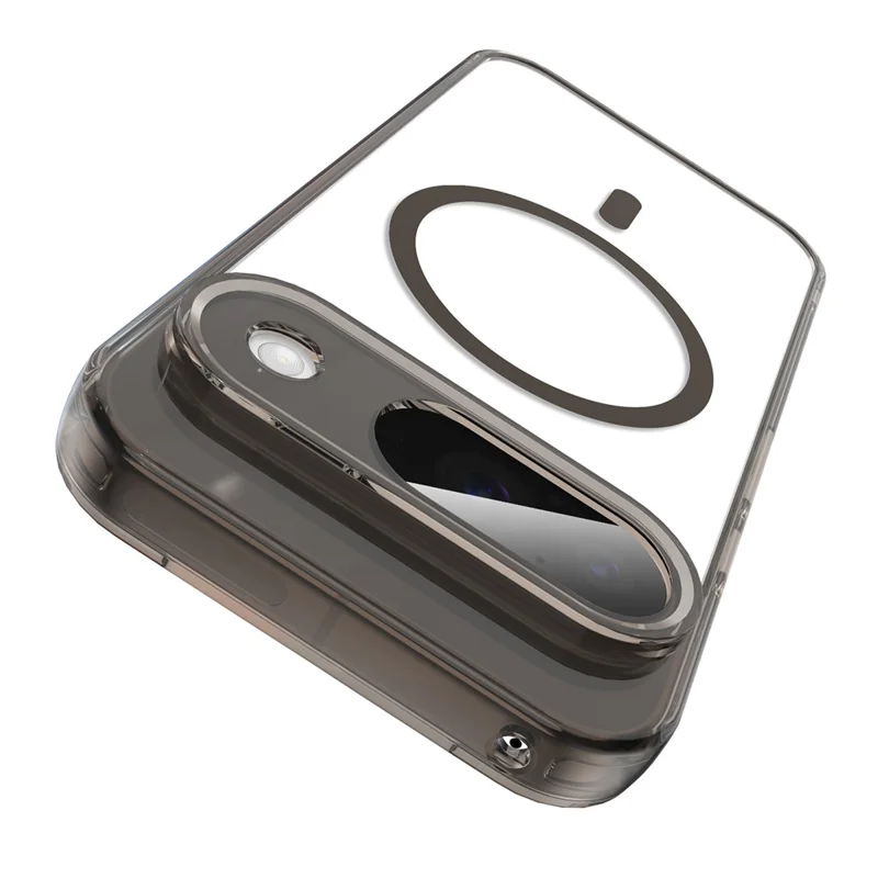 For Google Pixel 9 Case Compatible with MagSafe Clear PC + TPU Shockproof Phone Back Cover - Transparent Black