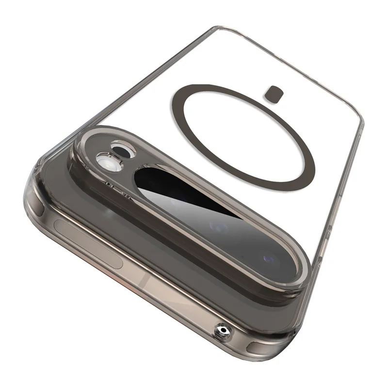 For Google Pixel 9 Pro XL Case Compatible with MagSafe Clear PC + TPU Shockproof Phone Back Cover - Transparent Black