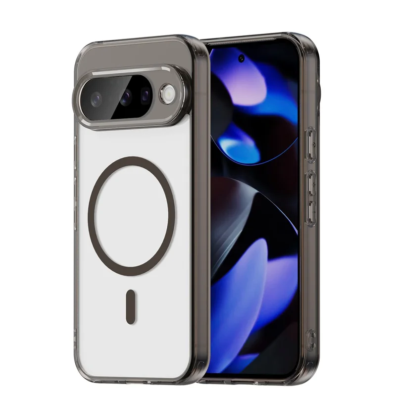 Чехол для Google Pixel 10, совместимый с MagSafe, прозрачный задний чехол из ударопрочного поликарбоната и ТПУ — прозрачный черный