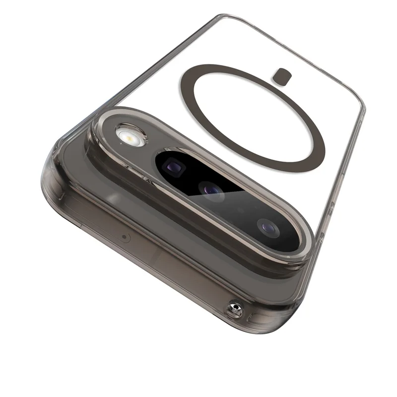 Чехол для Google Pixel 10, совместимый с MagSafe, прозрачный задний чехол из ударопрочного поликарбоната и ТПУ — прозрачный черный