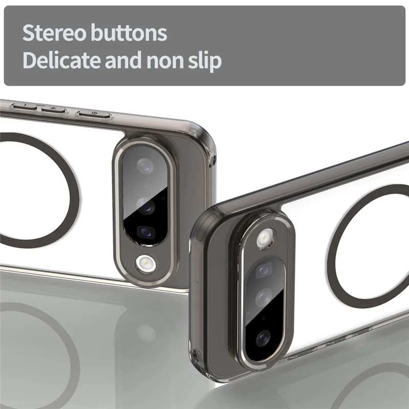 Чехол для Google Pixel 10, совместимый с MagSafe, прозрачный задний чехол из ударопрочного поликарбоната и ТПУ — прозрачный черный