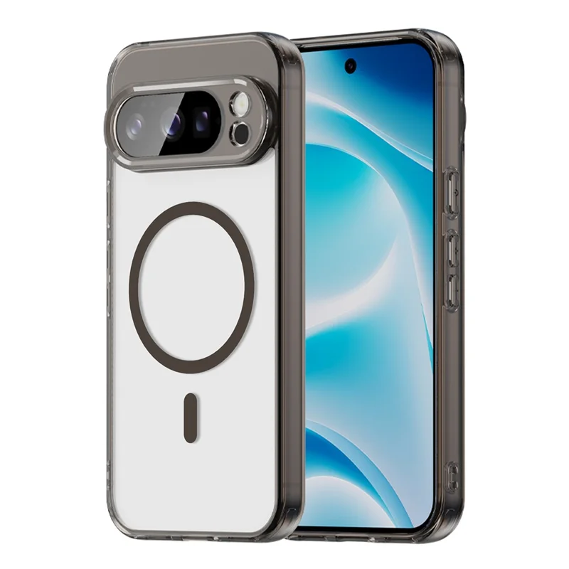 Чехол для Google Pixel 10 Pro, совместимый с MagSafe, прозрачный задний чехол из ударопрочного поликарбоната и ТПУ — прозрачный черный