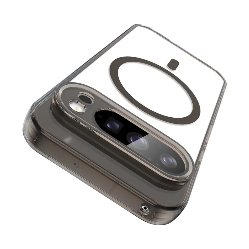 Чехол для Google Pixel 10 Pro, совместимый с MagSafe, прозрачный задний чехол из ударопрочного поликарбоната и ТПУ — прозрачный черный