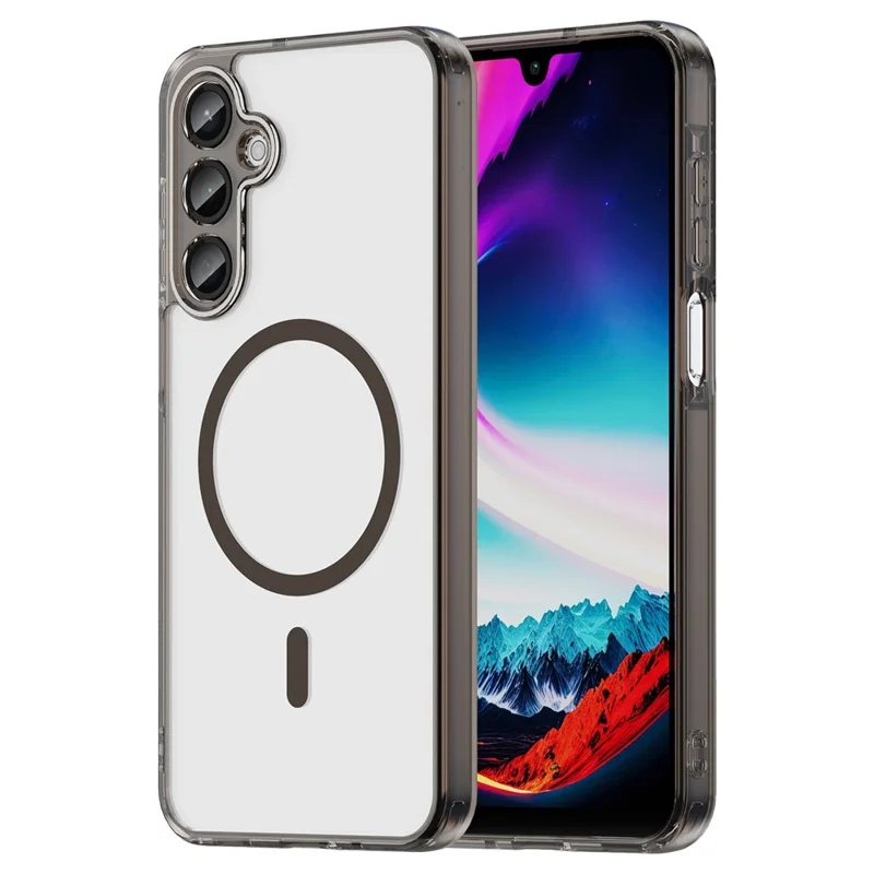 For Samsung Galaxy A16 5G  /  A16 4G Case Compatible with MagSafe Clear PC + TPU Shockproof Phone Back Cover - Transparent Black