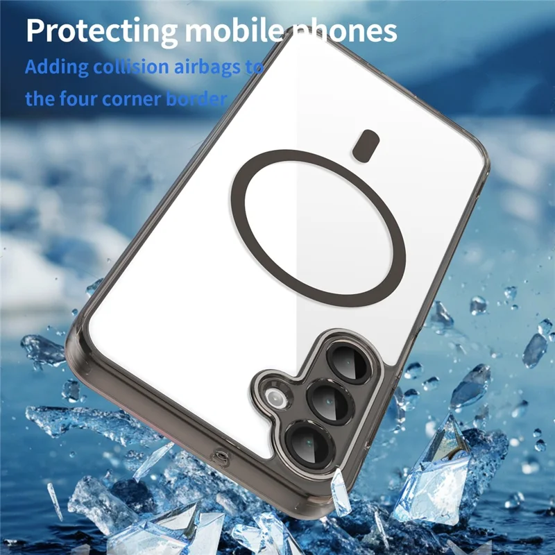 For Samsung Galaxy A16 5G  /  A16 4G Case Compatible with MagSafe Clear PC + TPU Shockproof Phone Back Cover - Transparent Black