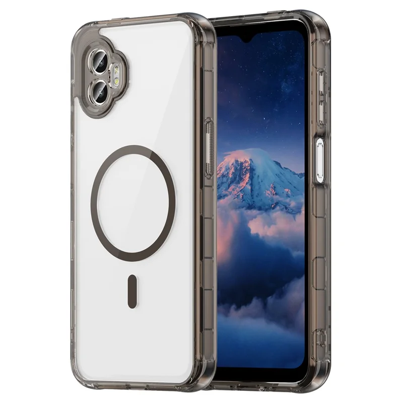 For Samsung Galaxy XCover7 Pro Case Compatible with MagSafe Clear PC + TPU Shockproof Phone Back Cover - Transparent Black