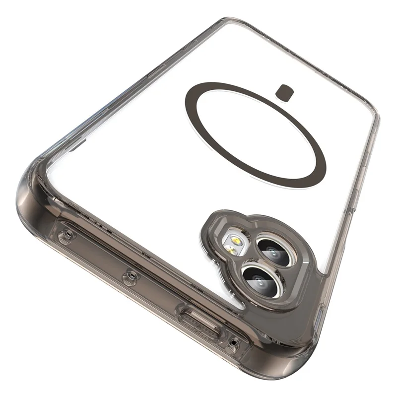 For Samsung Galaxy XCover7 Pro Case Compatible with MagSafe Clear PC + TPU Shockproof Phone Back Cover - Transparent Black