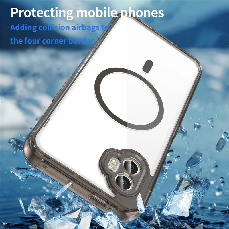 For Samsung Galaxy XCover7 Pro Case Compatible with MagSafe Clear PC + TPU Shockproof Phone Back Cover - Transparent Black