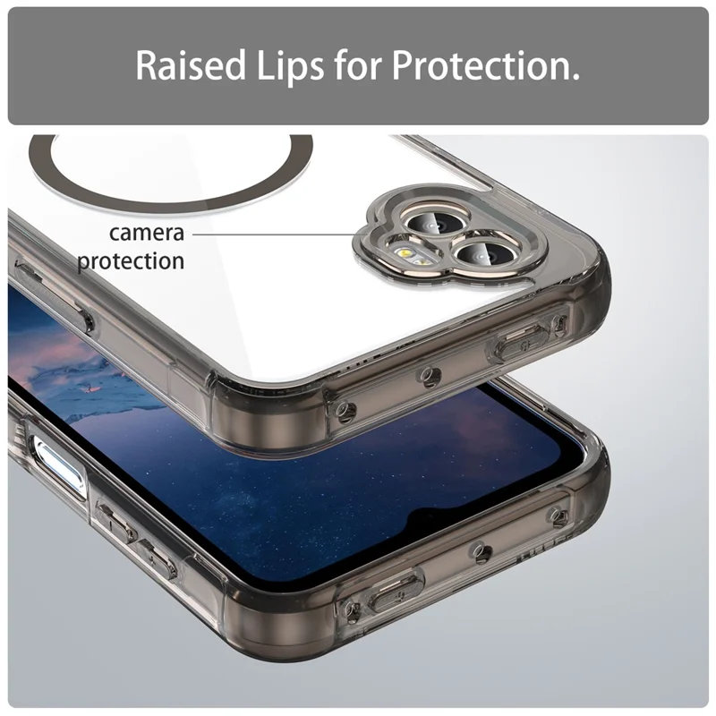 For Samsung Galaxy XCover7 Pro Case Compatible with MagSafe Clear PC + TPU Shockproof Phone Back Cover - Transparent Black
