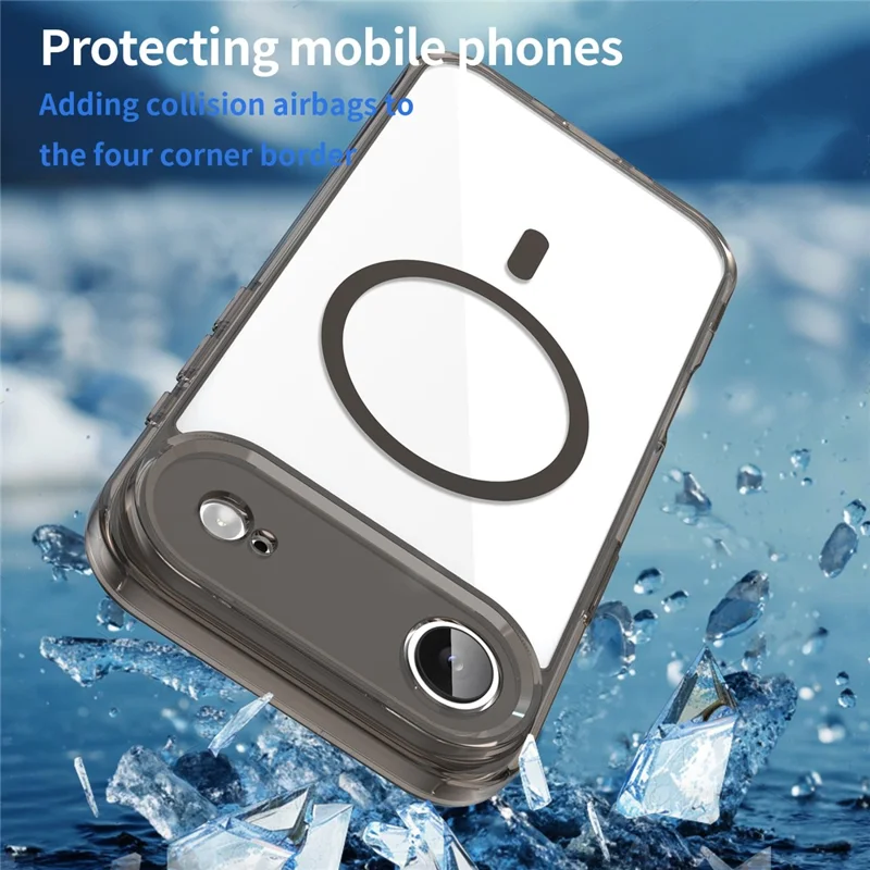 Cover per iPhone Air Compatibile con MagSafe Trasparente in PC + TPU Protezione Anticaduta - Nero Trasparente