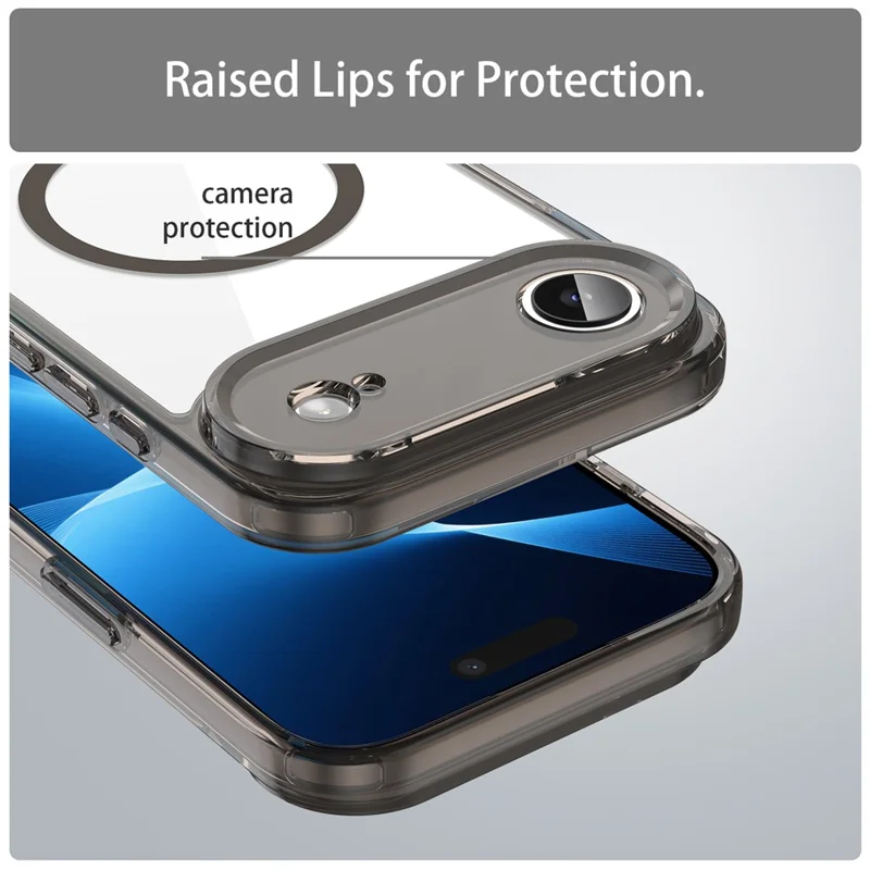 Cover per iPhone Air Compatibile con MagSafe Trasparente in PC + TPU Protezione Anticaduta - Nero Trasparente