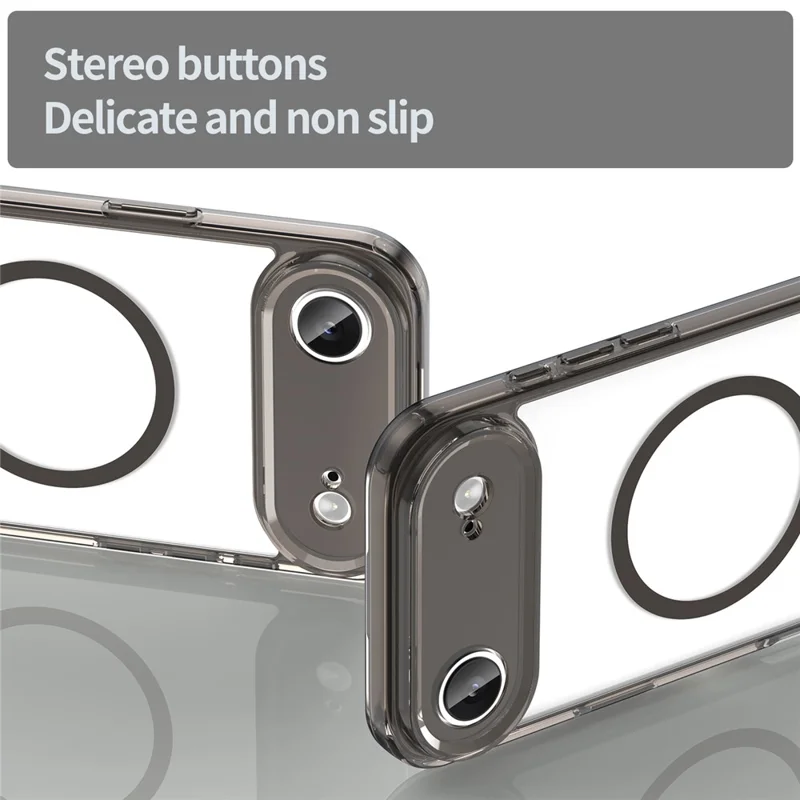 Cover per iPhone Air Compatibile con MagSafe Trasparente in PC + TPU Protezione Anticaduta - Nero Trasparente