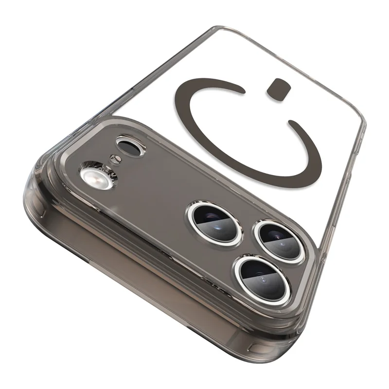 For iPhone 17 Pro Max Case Compatible with MagSafe Clear PC + TPU Shockproof Phone Back Cover - Transparent Black