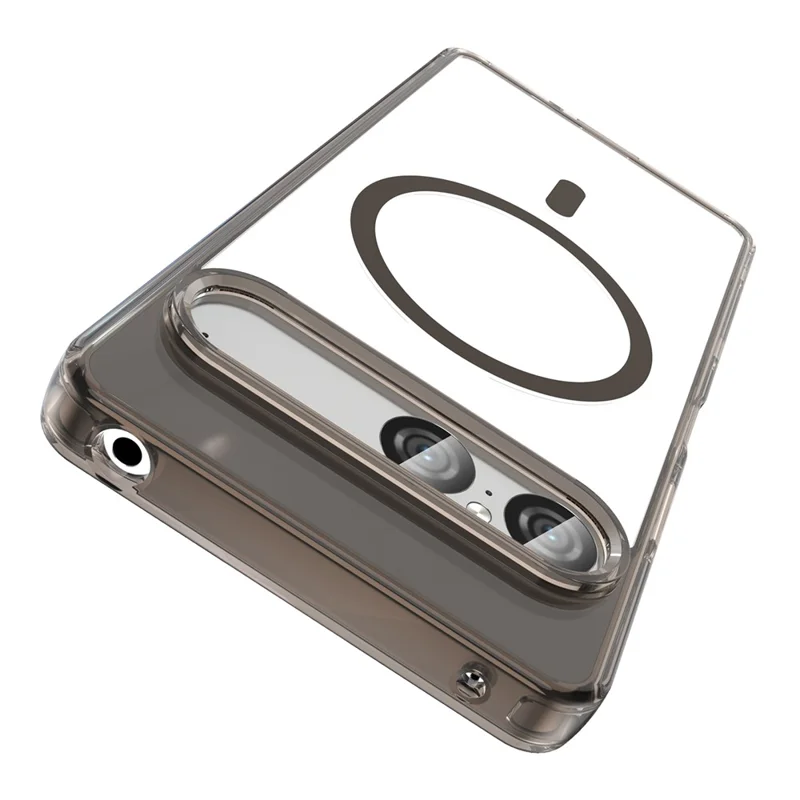 Coque pour Sony Xperia 10 VII compatible avec MagSafe, coque arrière transparente en PC + TPU antichoc - Noir transparent