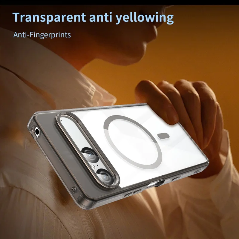 Coque pour Sony Xperia 10 VII compatible avec MagSafe, coque arrière transparente en PC + TPU antichoc - Noir transparent
