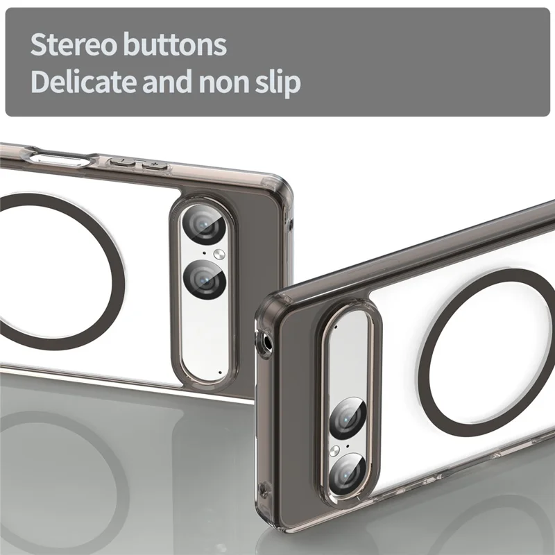 Coque pour Sony Xperia 10 VII compatible avec MagSafe, coque arrière transparente en PC + TPU antichoc - Noir transparent