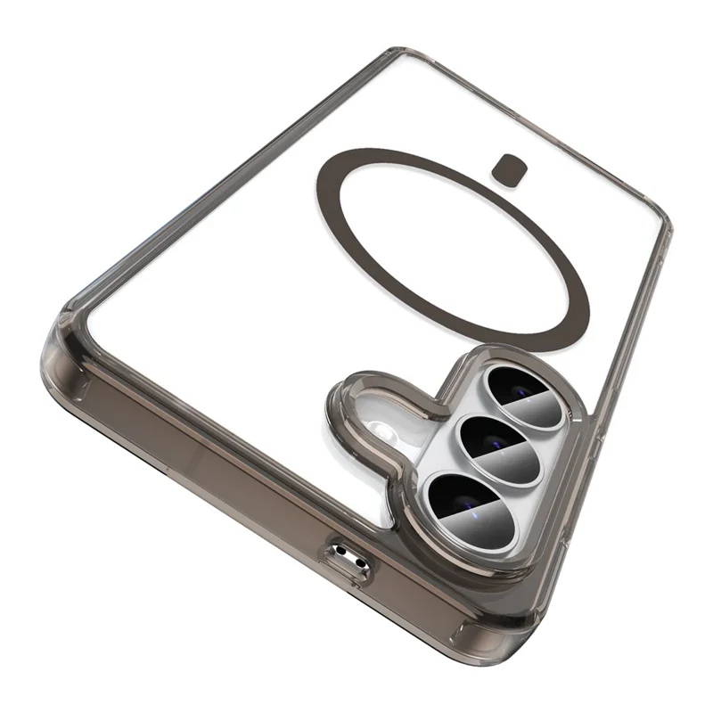 Capa para Samsung Galaxy S26 Compatível com MagSafe, Transparente PC + TPU, Capa Traseira à Prova de Choques - Preto Transparente