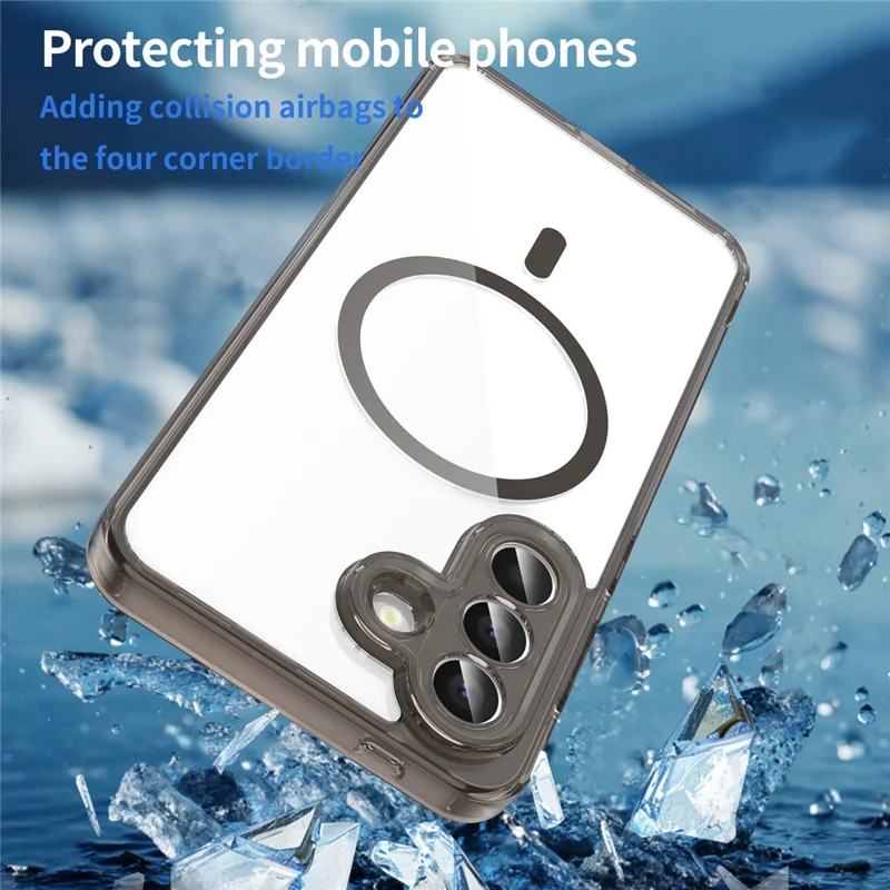 Cover per Samsung Galaxy A57 5G Compatibile con MagSafe Trasparente PC + TPU Copertura Posteriore Antishock - Nero Trasparente