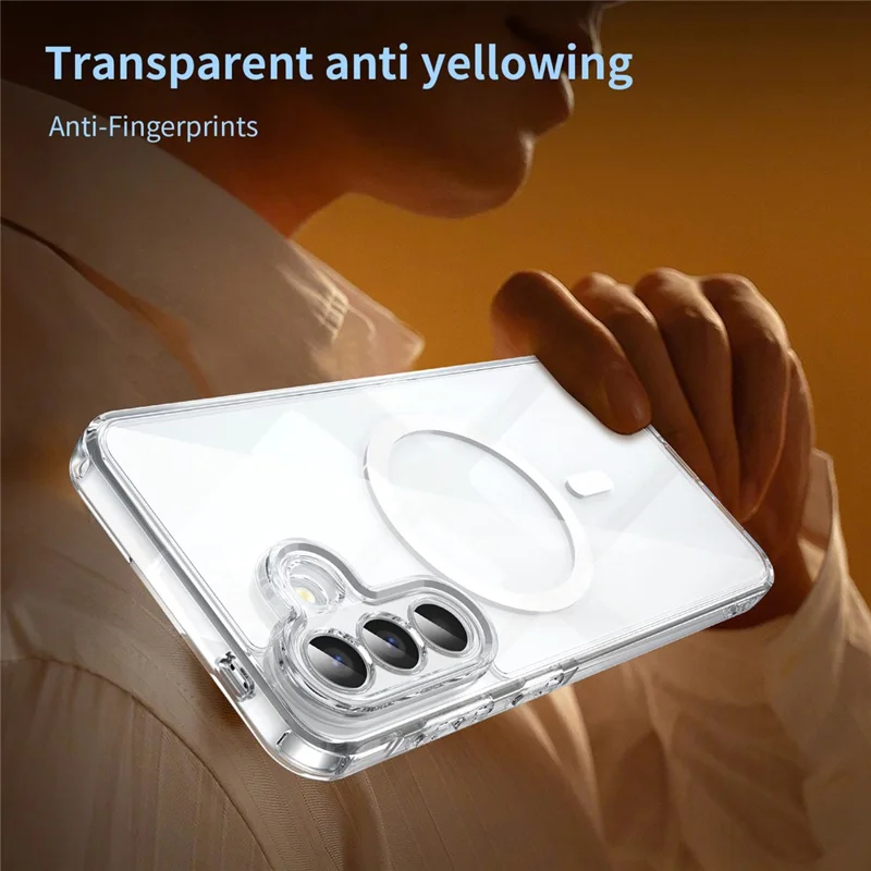 For Samsung Galaxy A57 5G Case Compatible with MagSafe Clear PC + TPU Shockproof Phone Back Cover - Transparent