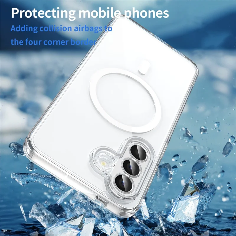 For Samsung Galaxy A57 5G Case Compatible with MagSafe Clear PC + TPU Shockproof Phone Back Cover - Transparent