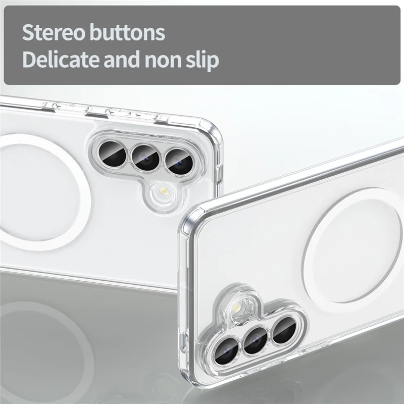 For Samsung Galaxy A57 5G Case Compatible with MagSafe Clear PC + TPU Shockproof Phone Back Cover - Transparent