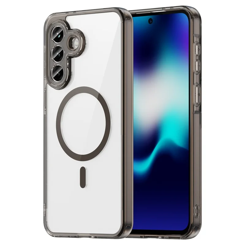 Capa para Samsung Galaxy A37 5G Compatível com MagSafe, Capa Traseira Transparente em PC + TPU à Prova de Choques - Preto Transparente