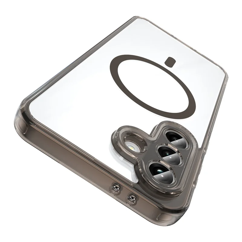 Capa para Samsung Galaxy A37 5G Compatível com MagSafe, Capa Traseira Transparente em PC + TPU à Prova de Choques - Preto Transparente