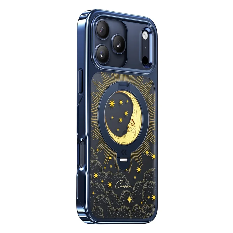 CASEKOO Tarot Series for iPhone 18 Pro Max / 17 Pro Max Magnetic Case UV 3D Printing PC + TPU Phone Cover with Ring Holder Kickstand - Tarot Blue Moon