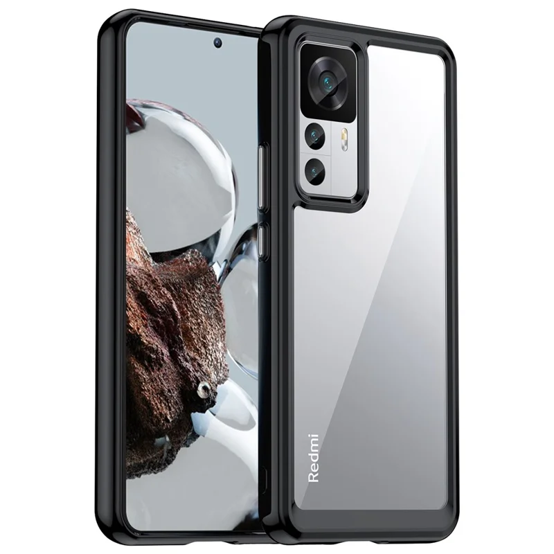 Pour le Boîtier de Téléphone Xiaomi 12T Pro 5g, TPU Bumper + Acrylique Back Tocoprofof Protective Cover - le Noir