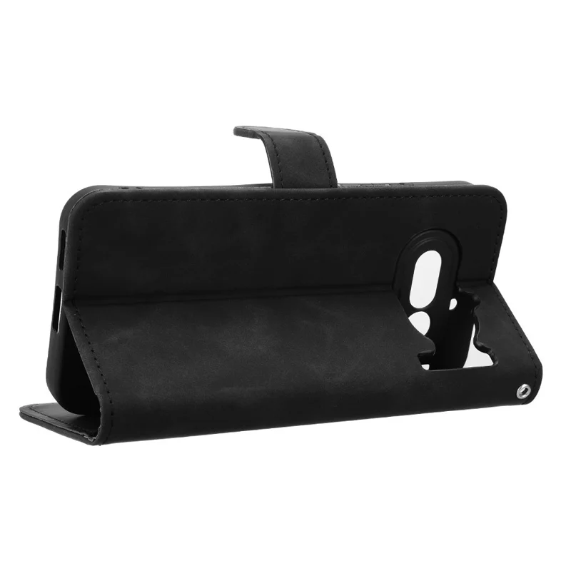 For Nothing Phone (4a) Leather Case Skin Feel Anti Drop Wallet Stand Flip Phone Cover - Black
