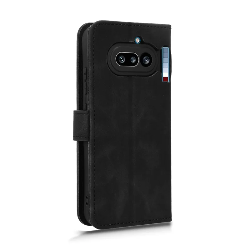 For Nothing Phone (4a) Leather Case Skin Feel Anti Drop Wallet Stand Flip Phone Cover - Black