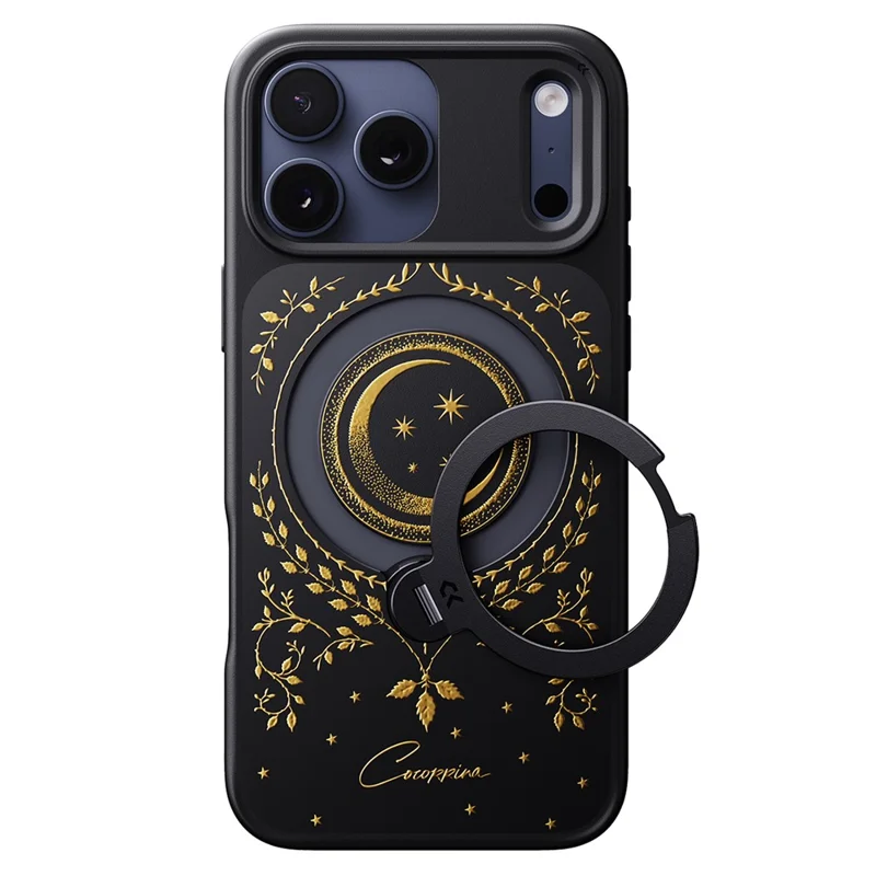 CASEKOO Tarot-serie till iPhone 17 Pro Max Magnetisk Skal med Roterande Ring Stöd PC + TPU Chockabsorberande Hölje - Tarot Vindrua Måne