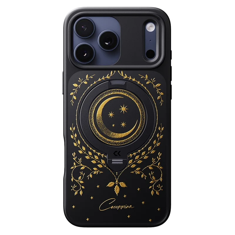 CASEKOO Tarot-serie till iPhone 17 Pro Max Magnetisk Skal med Roterande Ring Stöd PC + TPU Chockabsorberande Hölje - Tarot Vindrua Måne