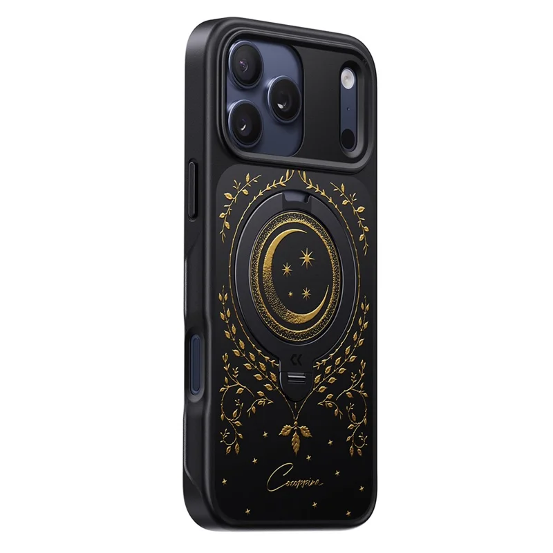 CASEKOO Tarot-serie till iPhone 17 Pro Max Magnetisk Skal med Roterande Ring Stöd PC + TPU Chockabsorberande Hölje - Tarot Vindrua Måne