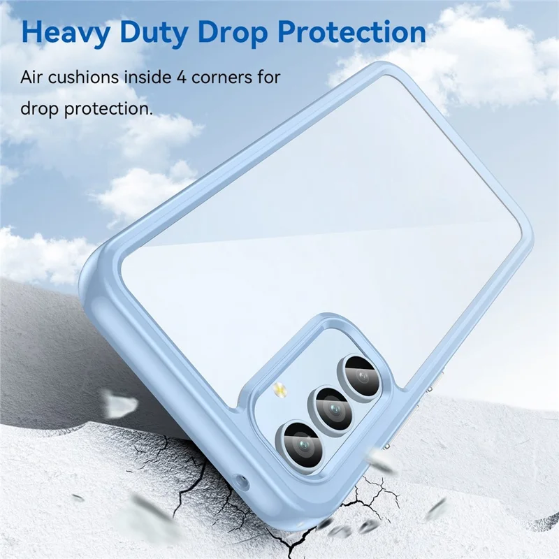 Til Samsung Galaxy A54 5G telefonbeskyttelse, TPU-stødfanger+akryl bagdækning mod fald - Blå