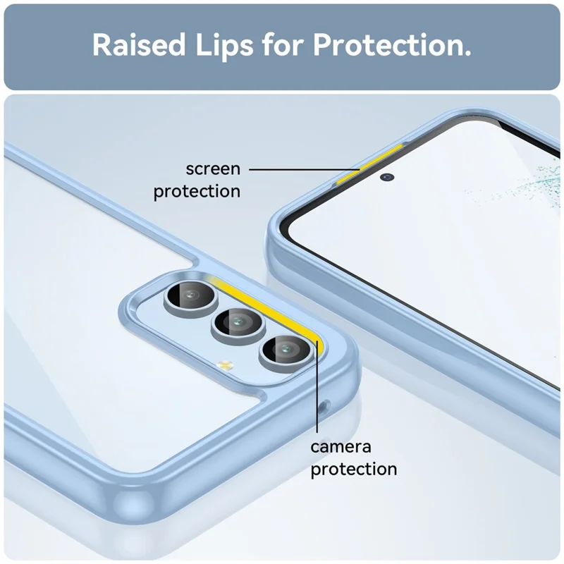 Til Samsung Galaxy A54 5G telefonbeskyttelse, TPU-stødfanger+akryl bagdækning mod fald - Blå