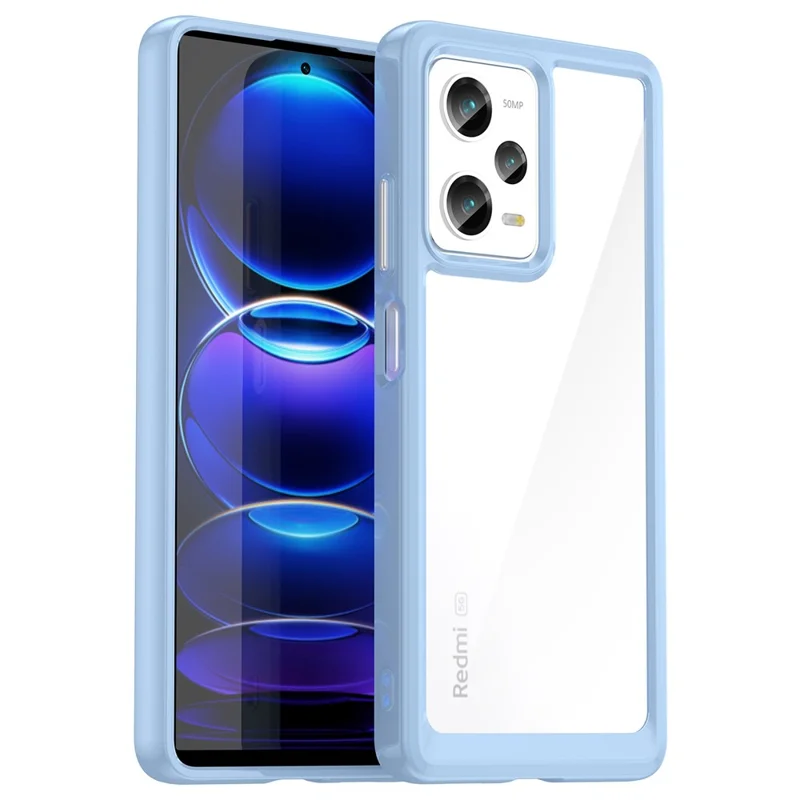 For Xiaomi Redmi Note 12 Pro 5G / Note 12 Pro Speed 5G / Poco X5 Pro 5G Phone Case, Scratch Proof TPU Bumper+Acrylic Back Protective Cover - Blue