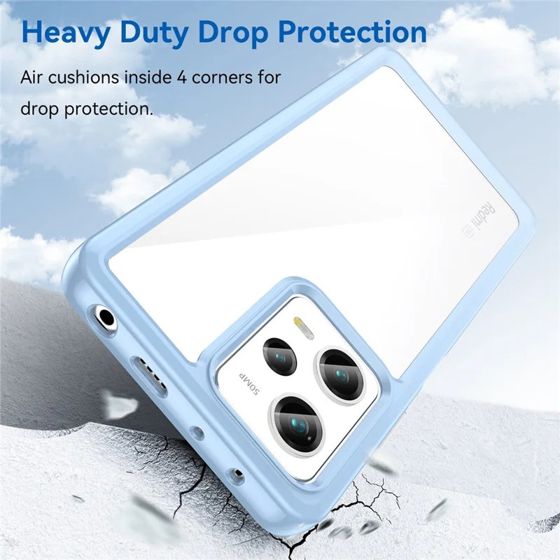 For Xiaomi Redmi Note 12 Pro 5G / Note 12 Pro Speed 5G / Poco X5 Pro 5G Phone Case, Scratch Proof TPU Bumper+Acrylic Back Protective Cover - Blue