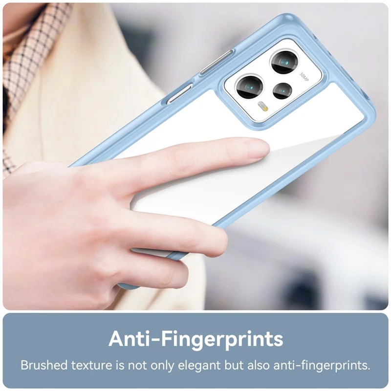 For Xiaomi Redmi Note 12 Pro 5G / Note 12 Pro Speed 5G / Poco X5 Pro 5G Phone Case, Scratch Proof TPU Bumper+Acrylic Back Protective Cover - Blue