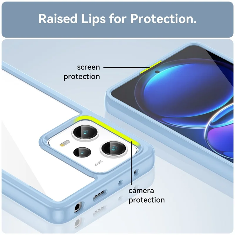 For Xiaomi Redmi Note 12 Pro 5G / Note 12 Pro Speed 5G / Poco X5 Pro 5G Phone Case, Scratch Proof TPU Bumper+Acrylic Back Protective Cover - Blue