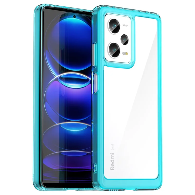 For Xiaomi Redmi Note 12 Pro 5G / Note 12 Pro Speed 5G / Poco X5 Pro 5G Phone Case, Scratch Proof TPU Bumper+Acrylic Back Protective Cover - Transparent Blue