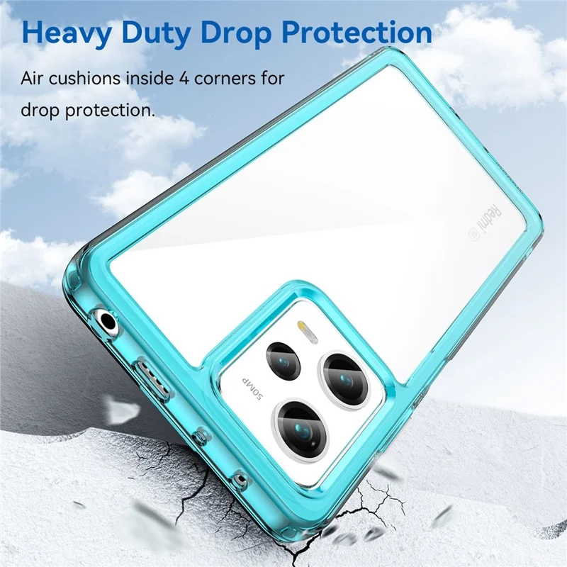 For Xiaomi Redmi Note 12 Pro 5G / Note 12 Pro Speed 5G / Poco X5 Pro 5G Phone Case, Scratch Proof TPU Bumper+Acrylic Back Protective Cover - Transparent Blue