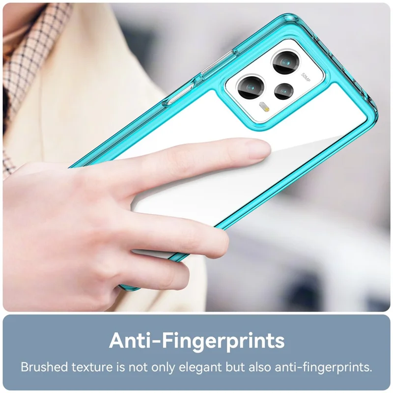 For Xiaomi Redmi Note 12 Pro 5G / Note 12 Pro Speed 5G / Poco X5 Pro 5G Phone Case, Scratch Proof TPU Bumper+Acrylic Back Protective Cover - Transparent Blue